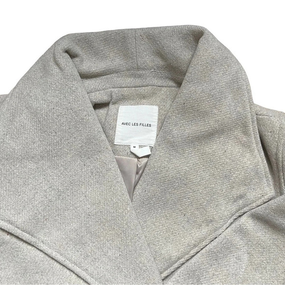 NWT Avec Les Filles Belted Wool Trench Coat Size M - Picture 8 of 10
